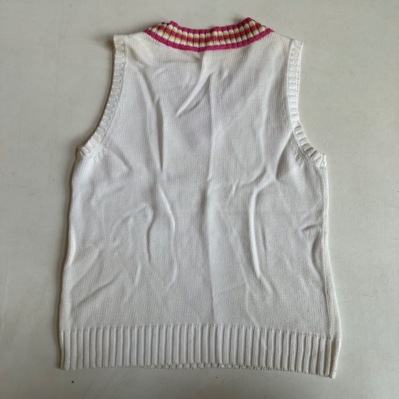 Vintage White Tennis Sweater Vest - Picture 3 of 5